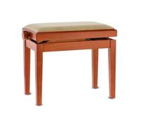 GEWA Banco de piano Deluxe – madera maciza, ajuste suave de altura, mecanismo de tijera, cerezo mate