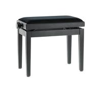 GEWA Banco de piano Deluxe, madera maciza, ajustable en altura, negro mate