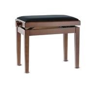 GEWA Piano Bench Deluxe Walnut Matt (ajuste suave de la altura mediante un preciso mecanismo de tijera, fabricado en madera maciza de alta calidad, duradero y robusto, alta carga de rotura)