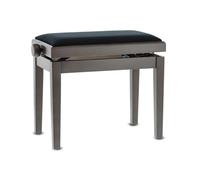 GEWA Banco de piano Deluxe, madera maciza, ajustable en altura, nogal oscuro mate 2