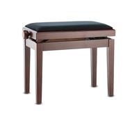 GEWA Banco de Piano Deluxe, Madera Maciza, Ajustable en Altura, Nogal Oscuro Mate