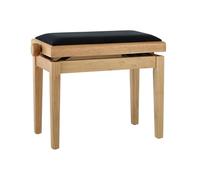 GEWA Banco de Piano Deluxe, Madera Maciza, Ajustable en Altura, Roble Mate