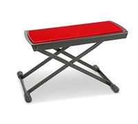 GEWA Banquito de metal (Soporte para guitarra), ajustable, compacto y robusto en rojo