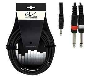 GEWA Cable Basic Line 3 m, negro, 1x conector jack 3,5 mm estéreo - 2x conector jack 6,3 mm mono, 190125