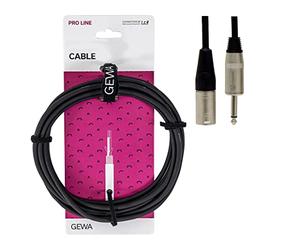 GEWA Cable de altavoz Pro Line, 10 m, negro, conector REAN, jack mono de 6,3 mm - XLR (m), 190605