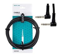 GEWA cable de conexión Basic Line0,9 m, negro, jack angular estéreo de 6,3 mm - jack angular estéreo de 6,3 mm, 190380