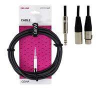 GEWA Cable de inserción Pro Line 3m, negro, conector REAN, 1x clavija estéreo de 6,3 mm - 1x XLR(m) & 1x XLR (f), 190735