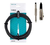 GEWA Cable de micrófono Basic Line 3 m, negro, XLR(f) - jack 6,3 mm mono, 190060