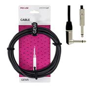 GEWA Cable para instrumentos Mono Pro Line 3m, negro, jack mono de 6,3 mm - jack angular mono de 6,3 mm, 190520