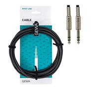 GEWA Cable para instrumentos Stereo Basic Line 1,5 m, negro (jack estéreo 6,3 mm - jack estéreo 6,3 mm) 190020