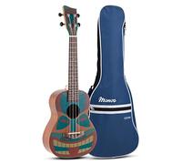GEWA Concert Ukulele Manoa Tiki - Cuerpo Sapelli - Diseño Tiki 2 - multicolor/Madera natural oscura mate sedoso - in unda acolchada - K-CO-TB