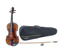 GEWA Conjunto de violín Allegro VL 1 para zurdos - 4/4 listo para tocar, arce europeo macizo y abeto europeo, barnizado a mano, arco de Massaranduba, cuerdas Larsen Aurora, estuche para violín