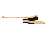 GEWA Correa para guitarra serie Regular, cuero auténtico, ancho 65 mm, largo 100-134 cm, acolchada, hombrera negra, arena seca, beige, hecha a mano en Europa