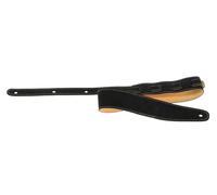 GEWA Correa para guitarra serie Regular, cuero auténtico, ancho 70 mm, largo 95-134 cm, satin black - negro mate, hecha a mano en Europa