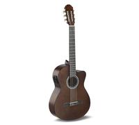 GEWA E-Acústica Guitarra Clásica Básica - Classic Electro - 4/4 - Cuerpo de Tilo - Pastilla EQ de 4 bandas con afinador - Cutaway - Color Nogal