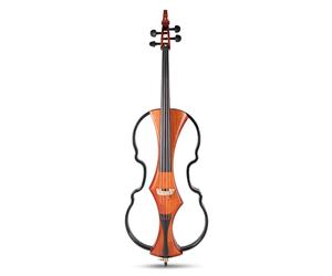 GEWA E-Cello Novita 3.0-4/4 - violonchelo electrónico con marco de carbono, cuerpo de madera maciza y sistema de preamplificador, marrón rojizo