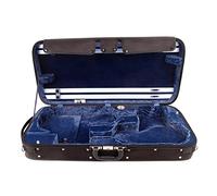 GEWA estuche doble violín/viola Liuteria Maestro - negro/azul - Núcleo de madera - Interior ajustable de 36,0-42,5 cm - Funda de tornillo hidrófuga - Cerradura suiza - Correas tipo mochila