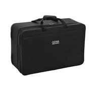 GEWA estuche para trompeta Symphony para 3 trompetas (Perinet o de válvula rotativa), tejido de nylon, núcleo de fibra de vidrio, in orreas de mochila, bolsa para accesorios y partituras, negro