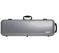 GEWA estuche para violín AIR 2.1 - Fabricado en Alemania - plateado metálico alto brillo - carcasa de termoplástico - Bolsa de accesorios+partituras - Correas tipo mochila - asa lateral