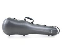 GEWA Estuche para violín de policarbonato tamaño 4/4 - 1/2, gris, interior negro, 2 correas de mochila desmontables, bolsa de accesorios, suspensión acolchada, asa lateral adicional