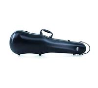 GEWA Estuche para violín de policarbonato tamaño 4/4 - 1/2, negro, interior negro, 2 correas de mochila desmontables, bolsa de accesorios, suspensión acolchada, asa lateral adicional