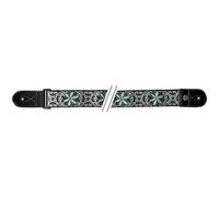 Fire&Stone 531067 - Correa para guitarra, edición Folklore Jacquard, color verde/blanco