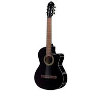 PURE GEWAE guitarra clásica acústica Basic Plus negra cuerpo delgado