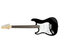 GEWA guitarra eléctrica RC-100 negro, Versión para zurdos, Lefthand, Cuerpo de madera de tilo macizo, Mástil de arce, Diapasón de madera de pakka, herrajes cromados