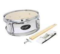 GEWA Junior Marching Drum, Tambor de marcha 10 x 4", casco de madera blanco, incl. correa y baquetas