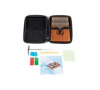 GEWA Kalimba piano de pulgar caoba, motivo hojas, 17 cañas de acero, afinable, in orsa, martillo de afinar, manual