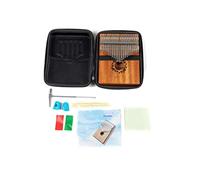 GEWA Kalimba piano de pulgar caoba, motivo hojas, 21 cañas de acero, afinable, in orsa, martillo de afinar, manual