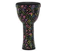GEWA Liberty Djembé Nestable - Diámetro: 8" (20,3 cm) - Altura: 16,5" (41,2 cm) - Patrón: Crazy Neon