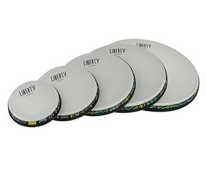 GEWA Liberty Frame Drums Timeline Set: 6", 8", 10", 12", 14" - Patrón: Acabado Caribeño