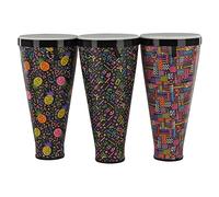 GEWA Liberty Timbau Tambores apilables - Tamaño (diámetro): 12« (30,5 cm), altura 23,5» (60 cm) - Set de 3: Colores - Crazy Neon, Piña y Abstracto