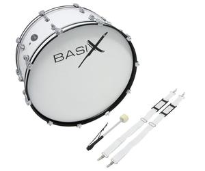 GEWA Marching Bassdrum, Tambor de marcha 24 x 12", casco de madera blanco, in orrea y mazos