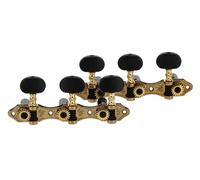 GEWA Mecánica para guitarra clásica - Eje de nailon Ø 9,5 mm negro - Distancia entre ejes 35 mm - Botones acrílicos atornillados - Juego de colores dorados - sin lira