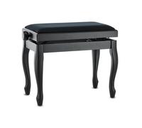 GEWA Pianobank Deluxe Classic (madera maciza, carga de rotura de 2 toneladas, asiento de 52x30 cm, mecanismo de tijera preciso, altura de 45 a 57 cm), negro mate