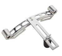 GEWA placa de sujeción universal para tambor de marcha, adecuada para cajas y tambores tenores de 13" o 14", ranuras alargadas, soporte para brazos de soporte, acero cromado