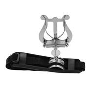 Portanotas GEWA - Niquelado - Lira grande - 2 botones de presión - Base de plástico blando antideslizante con placa de aluminio - Cierre de velcro - Adecuado para personas con brazos delgados