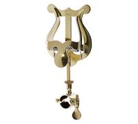 GEWA Portapartituras de marcha Trompeta - Latón - Pequeña lira - 1 pulsador - Anillo de bisagra Ø 14 mm
