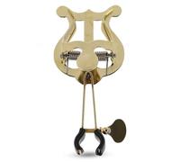 GEWA Portapartituras de marcha Trompeta - Latón - Pequeña lira - 1 pulsador - Con abrazadera