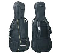 Gewa Pure 4/4 Cello Gig Bag Classic CS25 (acolchado interior de Tricot de 25 mm, ruedas, tejido exterior con protección contra el agua, cosido firme, juego de mochila acolchada, peso: 3,6 kg), negro