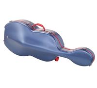 GEWA Estuche para violonchelo FUN Series de policarbonato 4/4 azul/rojo, interior negro, 2 correas desmontables, bolsillo para accesorios, almacenamiento flotante acolchado, asa lateral adicional