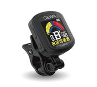 GEWA Afinador recargable Clip-3 con rotación 360°, LCD 4 colores, modos múltiples
