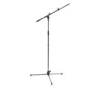 GEWA 900597 Pie de micrófono MS-30TB - Negro - Base de fundición - Absorción de ruidos de impacto - Mango de ABS - Pies plegables - Altura 90-160 cm