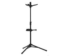 GEWA soporte para guitarra TripleGrip - Para hasta 3 guitarras acústicas, eléctricas y bajos - Antideslizante - Altura 76-119 cm - Almohadillas protectoras - Plegable - negro GS-83B