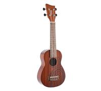 GEWA Soprano Ukulele Manoa Tattoo - Cuerpo Sapelli - Diseño láser Tattoo Maori - Natural mate - incl. Funda acolchada - KT-SO-MAORI