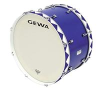 GEWA tambor de marcha grande, casco de álamo azul con aros tensores históricos, 26 x 14", 8 tornillos tensores, parches Remo USA, incl. gancho para correa o soporte