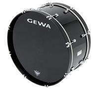 GEWA Marschtrommel groß, Pappelkessel schwarz, 22 x 10", 6 Spannschrauben, Remo USA Felle, inkl. Haken für Gurt oder Carrier