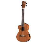 GEWA Tenor E-Acústica Ukulele Manoa Electro Lefthand - Versión para zurdos - Cuerpo de sapeli - con Cutaway - Natural mate - Preamplificador UCT-2 - in olsa de concierto acolchada - EK-TE-LH-CE